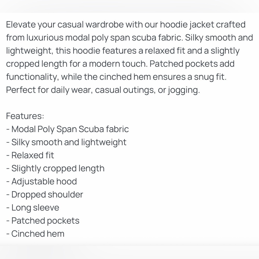 NWOT Rae Mode Modal Scuba Pocket Hoodie Jacket in Espresso. Size M. - Picture 3 of 4